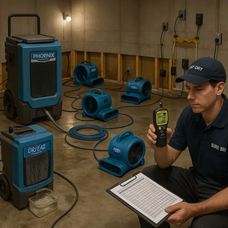 Structural Drying and Dehumidification process in Rainelle, WV